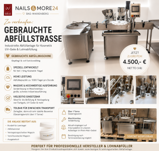 Industrielle Abfüllstraße für Kosmetiktiegel 5 ml / 5 g – Maschinenbau-Sonderlösung – Gebraucht